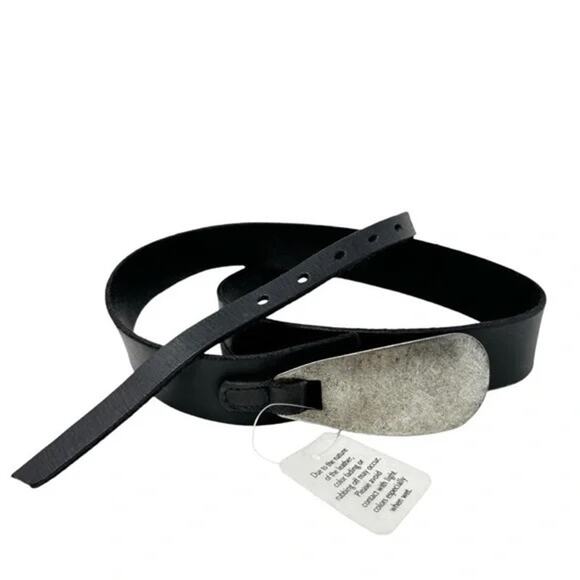 Free People Oyster Bay Leather Belt –Black/Fawn/Butter Cup Antique Silver Buckle main image 3